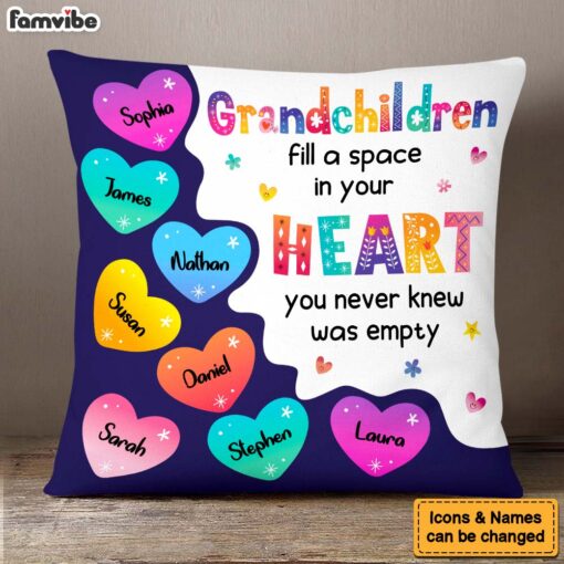 Personalized Grandchildren Fill Grandma Heart Pillow