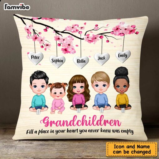 Personalized Grandchildren�Fill A Place In Your Heart To Grandma Pillow