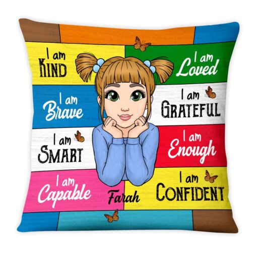 Personalized Granddaughter Affirmations I Am Kind Pillow