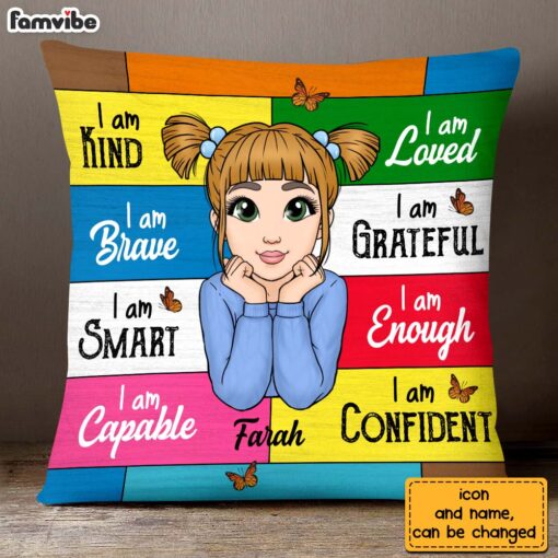 Personalized Granddaughter Affirmations I Am Kind Pillow