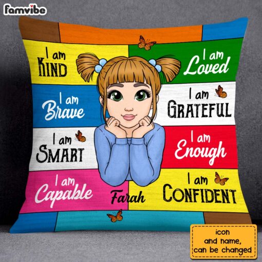 Personalized Granddaughter Affirmations I Am Kind Pillow