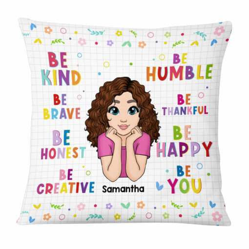 Personalized Granddaughter Be Kind Be Brave be Honest Colorful Inspirational Pillow