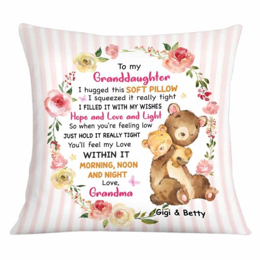 Personalized Granddaughter Bear Pillow