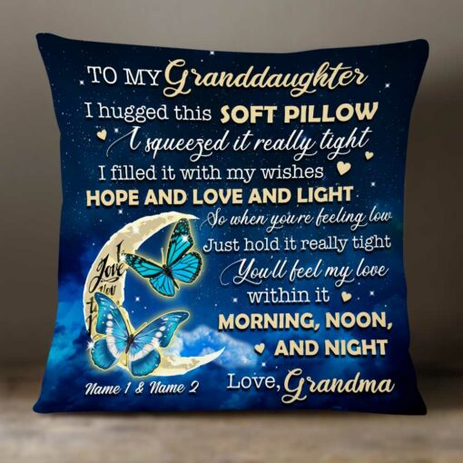 Personalized Granddaughter Butterfly Pillow