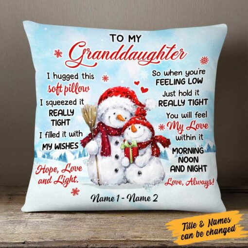 Personalized Granddaughter Christmas Pillow