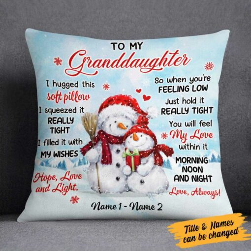 Personalized Granddaughter Christmas Pillow