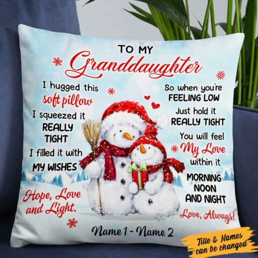 Personalized Granddaughter Christmas Pillow