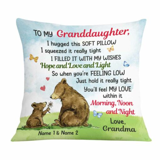 Personalized Granddaughter Daughter Grandson Son Hug This Pillow