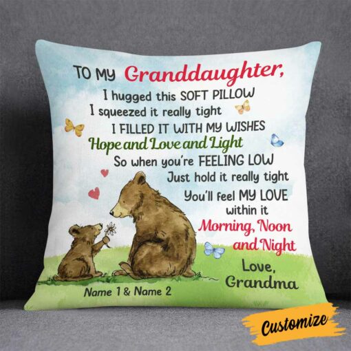 Personalized Granddaughter Daughter Grandson Son Hug This Pillow