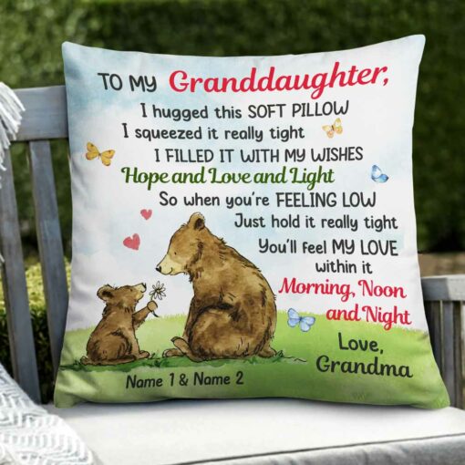 Personalized Granddaughter Daughter Grandson Son Hug This Pillow