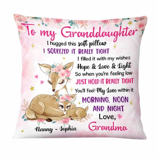 Personalized Granddaughter Deer Hug This Pillow