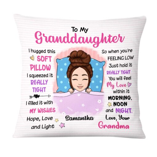 Personalized Granddaughter From Grandma I Hugged This Pillow