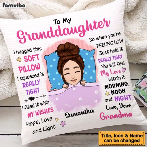 Personalized Granddaughter From Grandma I Hugged This Pillow