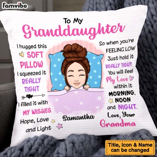 Personalized Granddaughter From Grandma I Hugged This Pillow