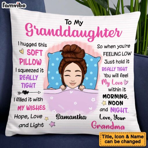 Personalized Granddaughter From Grandma I Hugged This Pillow