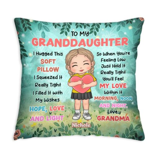 Personalized Granddaughter Gift To My Granddaughter Garden Theme Pillow