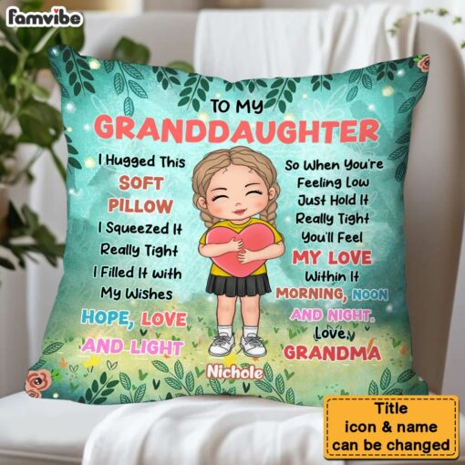 Personalized Granddaughter Gift To My Granddaughter Garden Theme Pillow