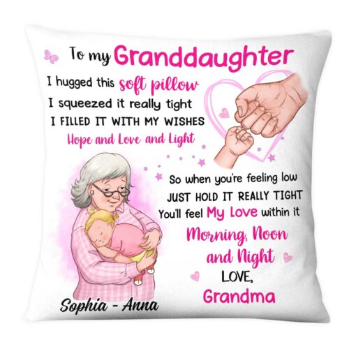 Personalized Granddaughter Hand Bump Hug This Pillow