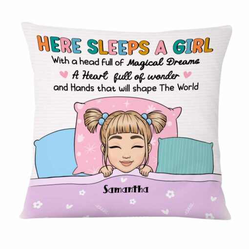 Personalized Granddaughter Here Sleeps A Girl Pillow