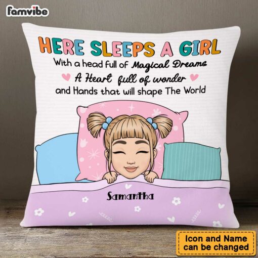 Personalized Granddaughter Here Sleeps A Girl Pillow