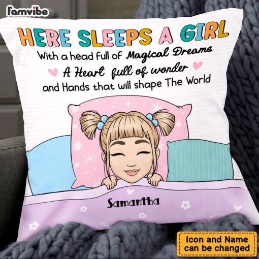 Personalized Granddaughter Here Sleeps A Girl Pillow