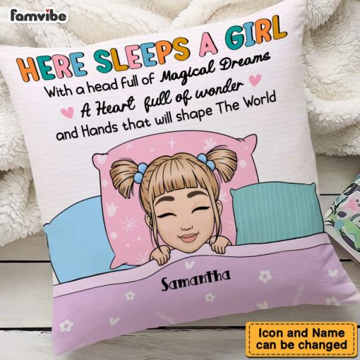 Personalized Granddaughter Here Sleeps A Girl Pillow