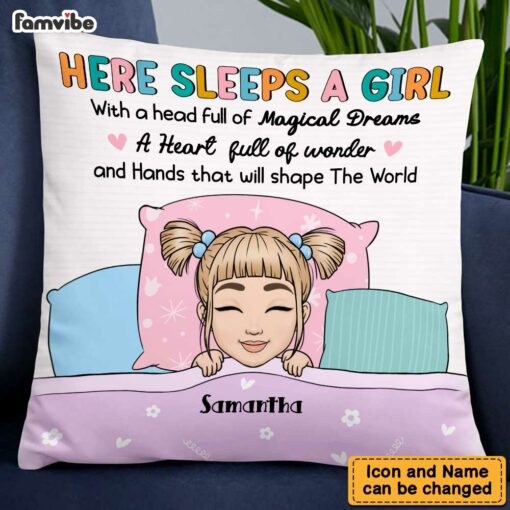 Personalized Granddaughter Here Sleeps A Girl Pillow