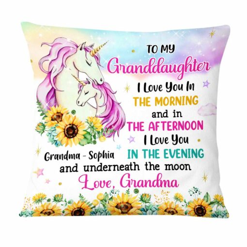 Personalized Granddaughter Hug This Unicorn Pillow