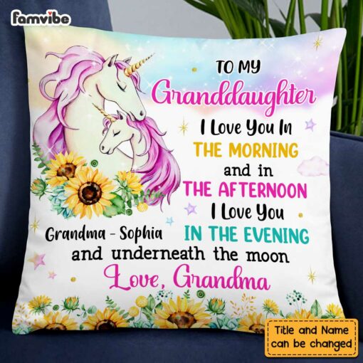 Personalized Granddaughter Hug This Unicorn Pillow