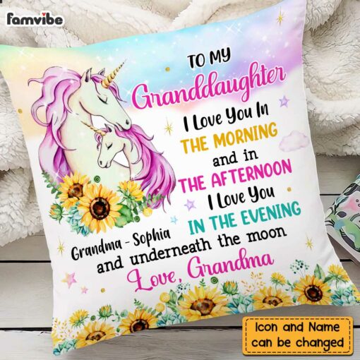 Personalized Granddaughter Hug This Unicorn Pillow