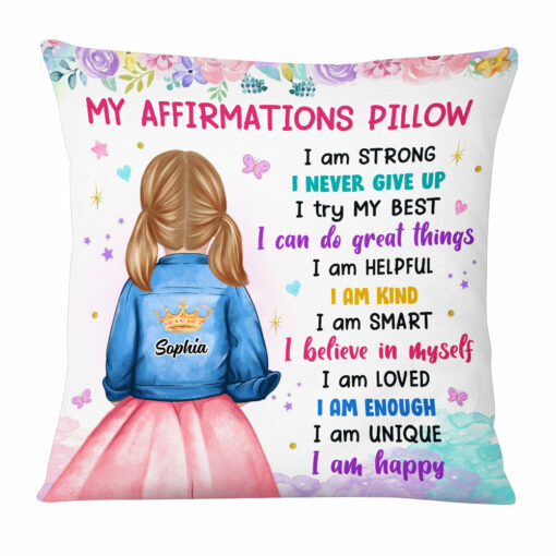 Personalized Granddaughter Kid Positive Affirmations Pillow