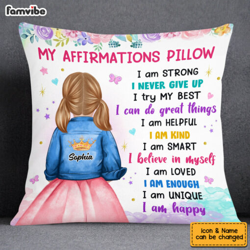 Personalized Granddaughter Kid Positive Affirmations Pillow