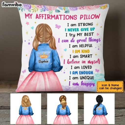 Personalized Granddaughter Kid Positive Affirmations Pillow