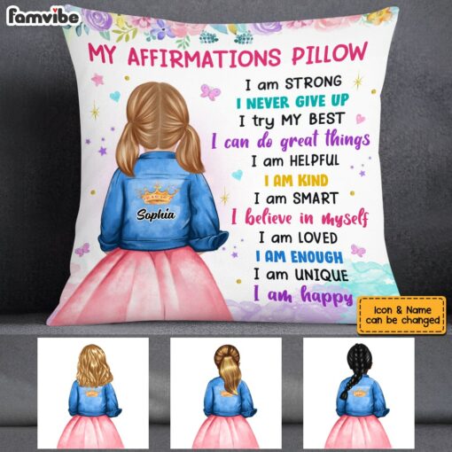 Personalized Granddaughter Kid Positive Affirmations Pillow