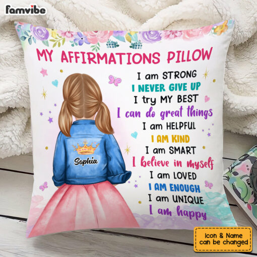 Personalized Granddaughter Kid Positive Affirmations Pillow