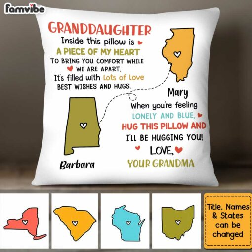 Personalized Granddaughter Long Distance Hug This Pillow