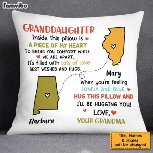 Personalized Granddaughter Long Distance Hug This Pillow