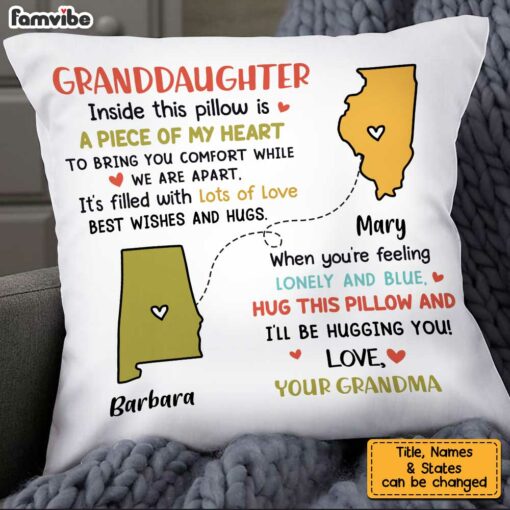 Personalized Granddaughter Long Distance Hug This Pillow