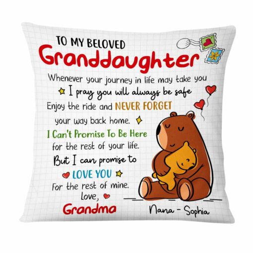 Personalized Granddaughter Love Drawing Pillow