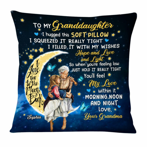 Personalized Granddaughter Love You To The Moon And Back Pillow