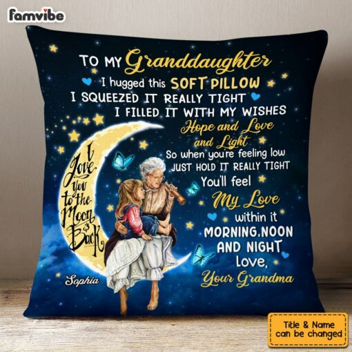 Personalized Granddaughter Love You To The Moon And Back Pillow