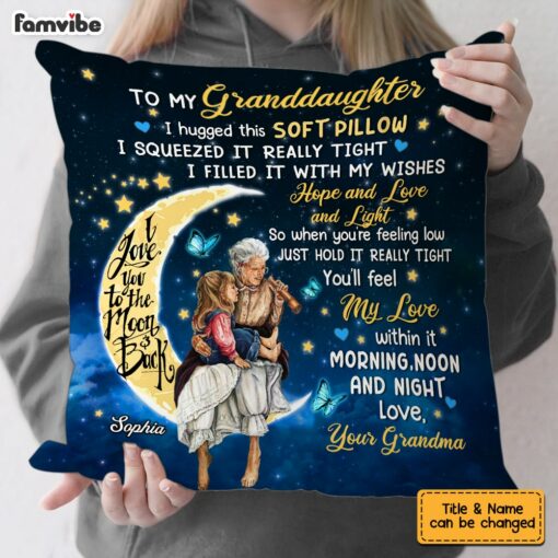 Personalized Granddaughter Love You To The Moon And Back Pillow