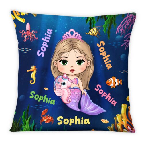 Personalized Granddaughter Mermaid Custom Name Pillow