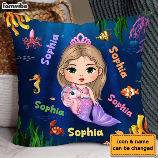 Personalized Granddaughter Mermaid Custom Name Pillow