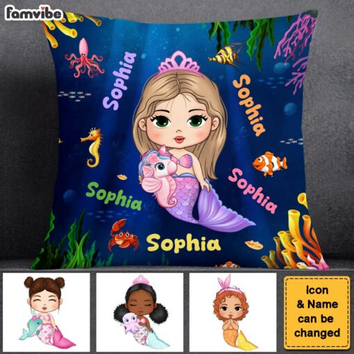 Personalized Granddaughter Mermaid Custom Name Pillow