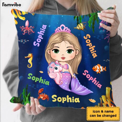 Personalized Granddaughter Mermaid Custom Name Pillow