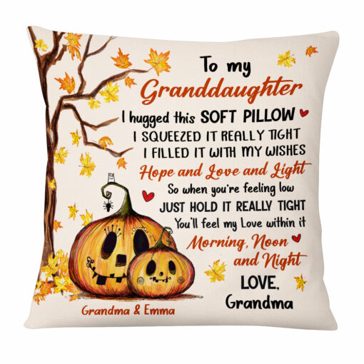 Personalized Granddaughter Pumpkins Fall Pillow