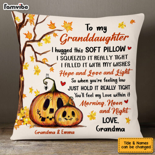 Personalized Granddaughter Pumpkins Fall Pillow