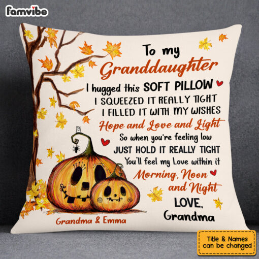 Personalized Granddaughter Pumpkins Fall Pillow