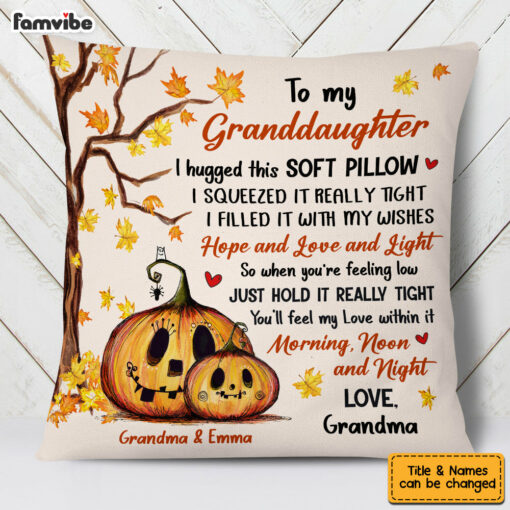 Personalized Granddaughter Pumpkins Fall Pillow